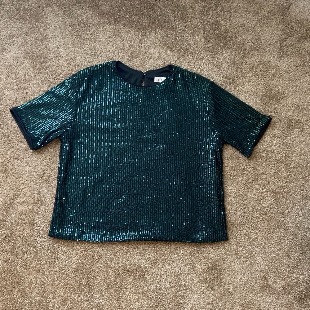THML cropped sequin top